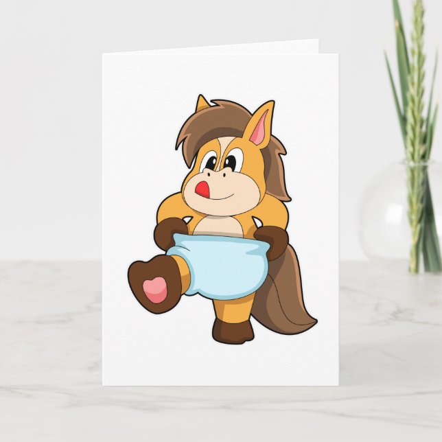Horse as Baby with Diaper Card (Front)