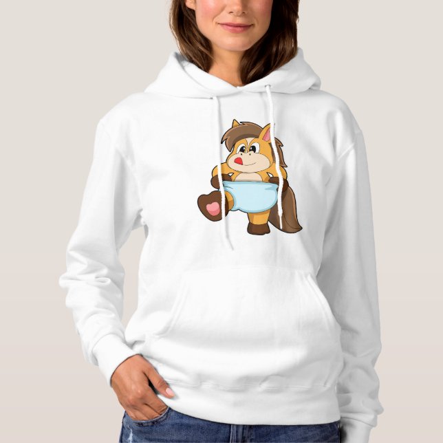 Horse as Baby with Diaper Hoodie (Front)