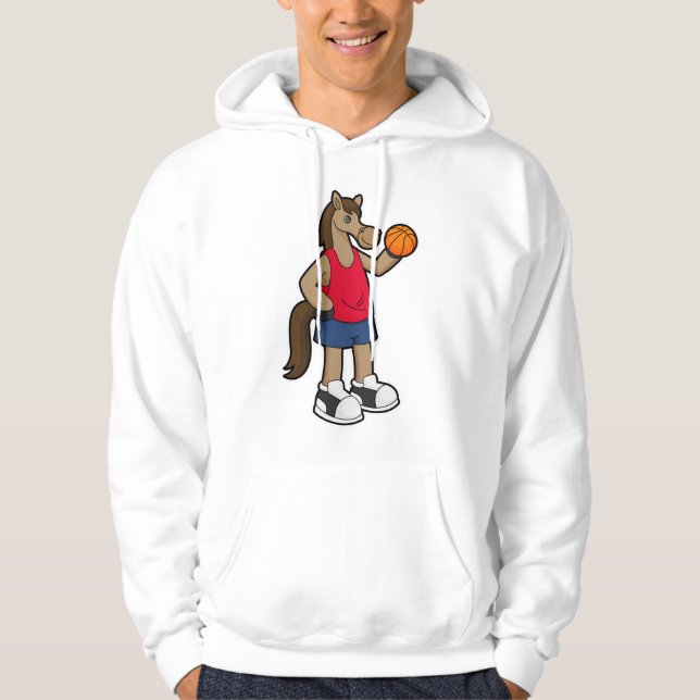 Horse as Basketball player with Basketball Hoodie (Front)