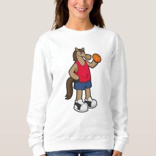 Horse as Basketball player with Basketball Sweatshirt