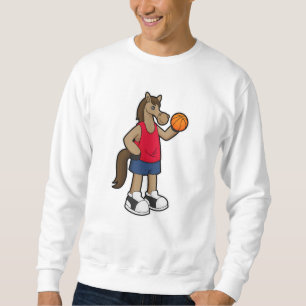 Horse as Basketball player with Basketball Sweatshirt