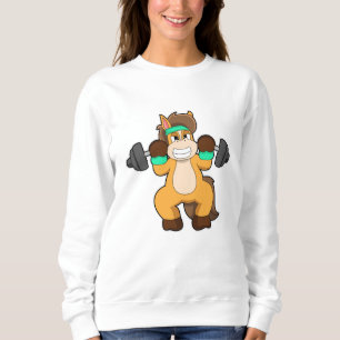 Horse as Bodybuilder with Barbell Sweatshirt
