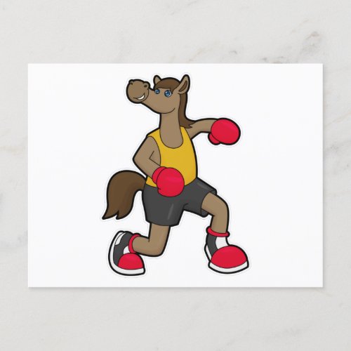 Horse as Boxer with Boxing gloves Postcard