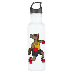 Horse as Boxer with Boxing gloves Stainless Steel Water Bottle