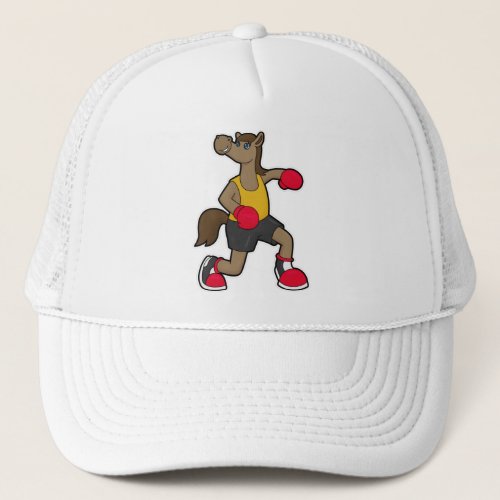 Horse as Boxer with Boxing gloves Trucker Hat