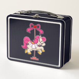 Horse as Carousel horse.PNG Metal Lunch Box
