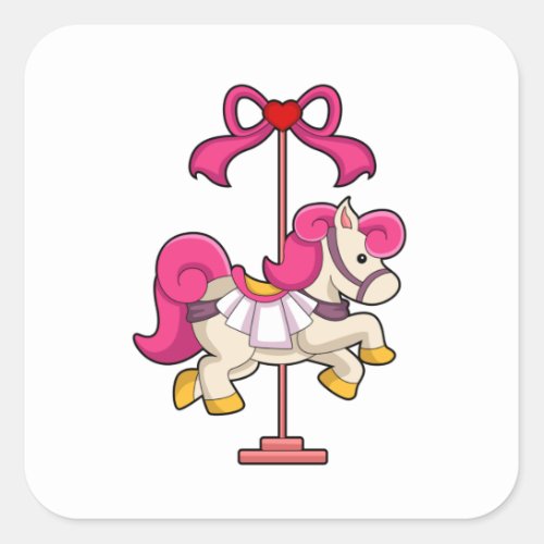 Horse as Carousel horsePNG Square Sticker