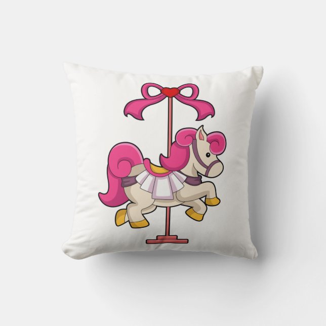Horse as Carousel horse.PNG Throw Pillow (Front)