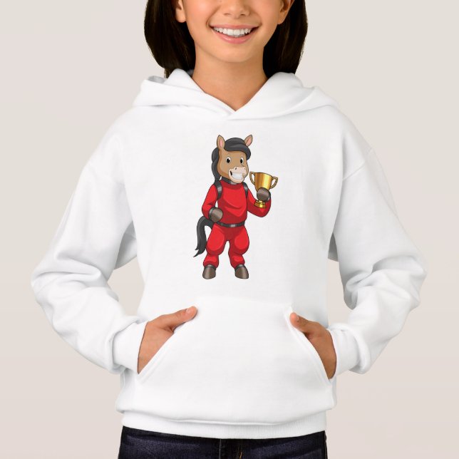 Horse as Champion with Trophy Hoodie (Front)