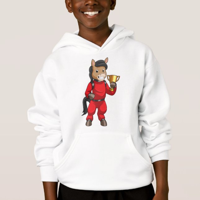 Horse as Champion with Trophy Hoodie (Front)
