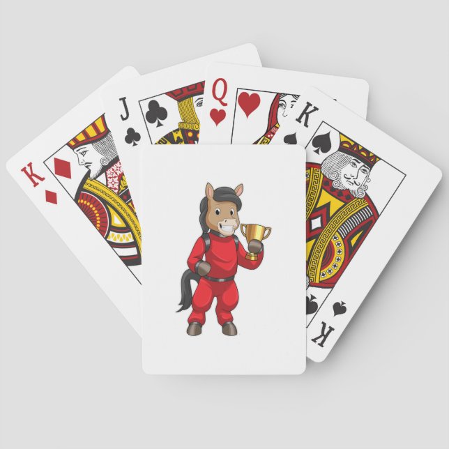 Horse as Champion with Trophy Poker Cards (Back)