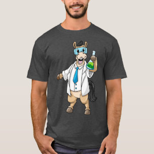 Horse as Chemist with Goggles and Test tube T-Shirt