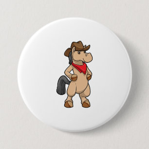 Horse as Cowboy Button