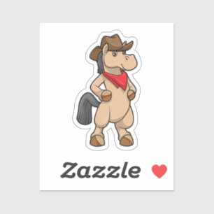 Horse as Cowboy Sticker