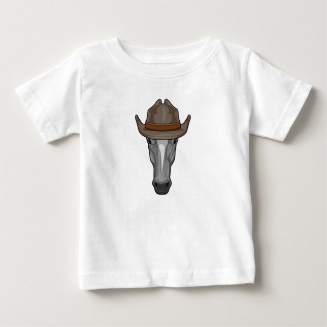 Horse as Cowboy with Hat Baby T-Shirt (Front)