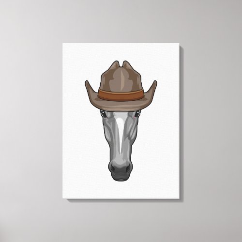 Horse as Cowboy with Hat Canvas Print