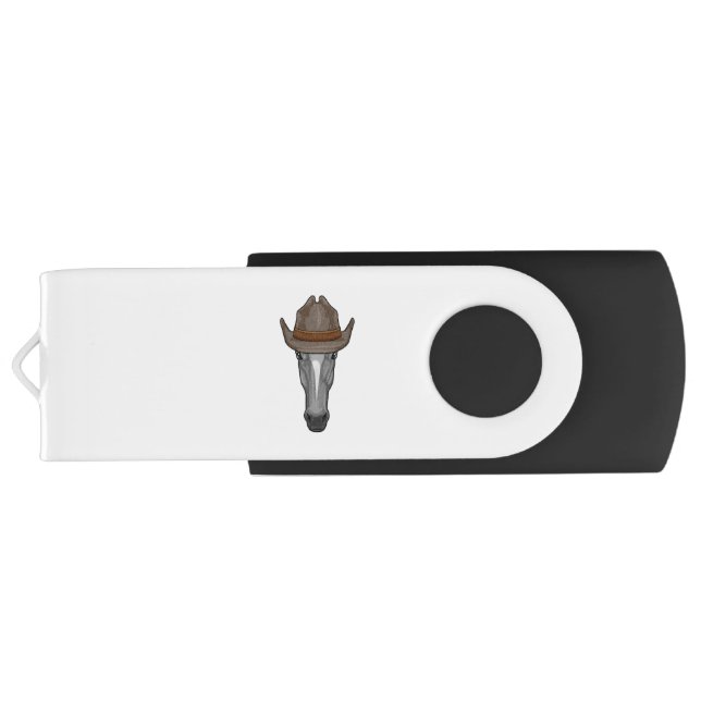 Horse as Cowboy with Hat Flash Drive (Back)