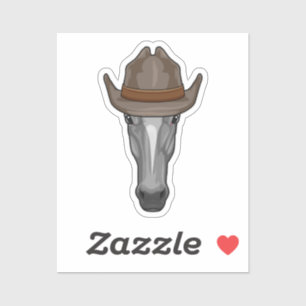 Horse as Cowboy with Hat Sticker