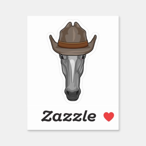 Horse as Cowboy with Hat Sticker