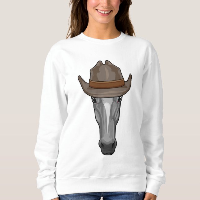 Horse as Cowboy with Hat Sweatshirt (Front)