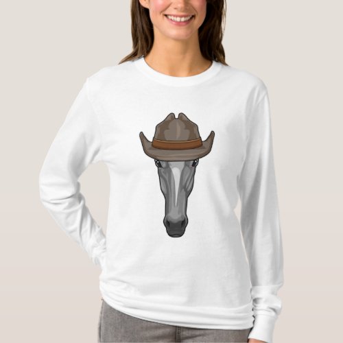 Horse as Cowboy with Hat T_Shirt