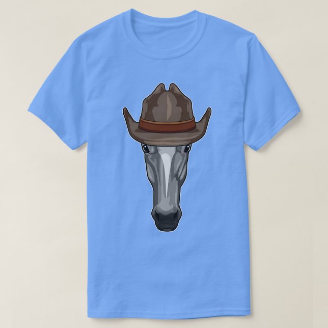 Horse as Cowboy with Hat T-Shirt (Design Front)