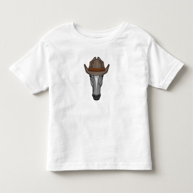 Horse as Cowboy with Hat Toddler T-shirt (Front)
