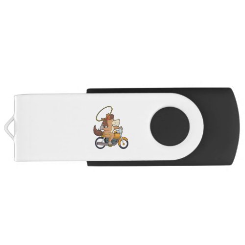 Horse as Cowboy with Lasso  Motorcycle Flash Drive