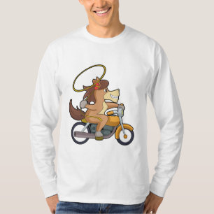 Horse as Cowboy with Lasso & Motorcycle T-Shirt