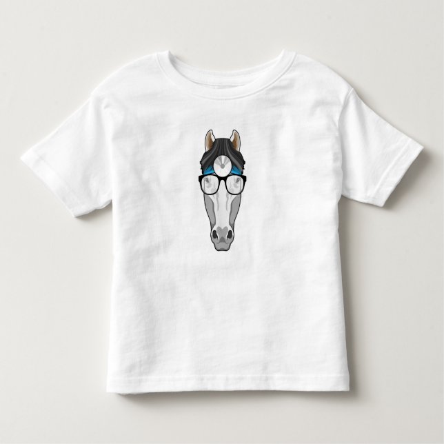 Horse as Doctor with Glasses Toddler T-shirt (Front)