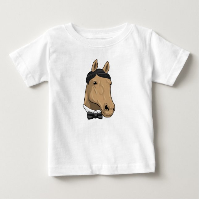 Horse as Gentleman with Bow tie Baby T-Shirt (Front)
