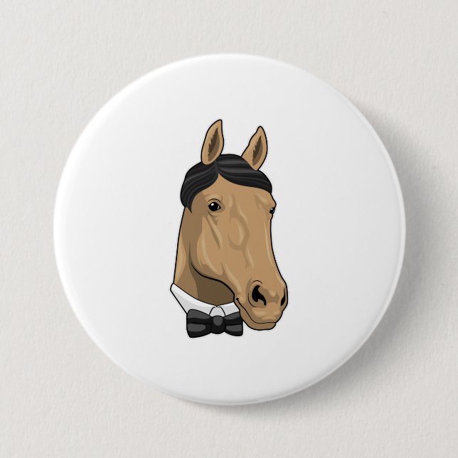 Horse as Gentleman with Bow tie Button (Front)