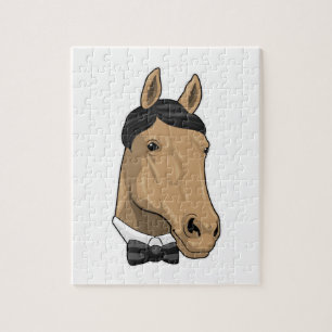 Horse as Gentleman with Bow tie Jigsaw Puzzle