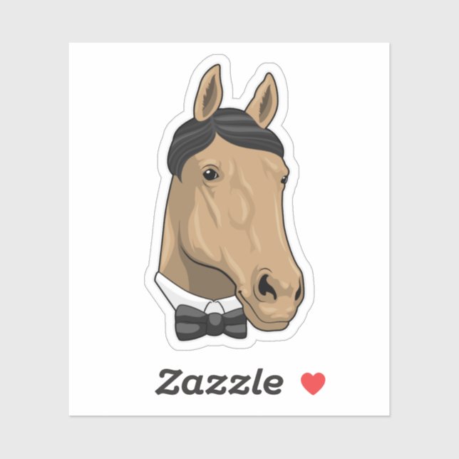 Horse as Gentleman with Bow tie Sticker (Sheet)