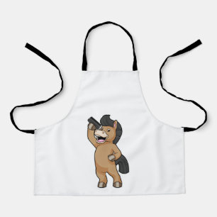 Horse as Hairdresser with Comb Apron