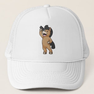 Horse as Hairdresser with Comb Trucker Hat
