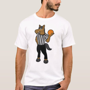Horse as Referee with Basketball & Whistle T-Shirt