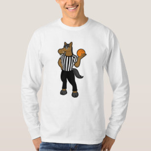 Horse as Referee with Basketball & Whistle T-Shirt