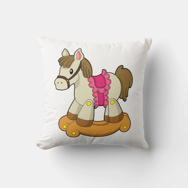 Horse as Rocking horse.PNG Throw Pillow (Front)