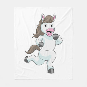 Horse as Runner at Running Fleece Blanket
