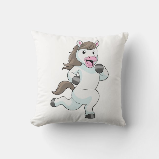 Horse as Runner at Running Throw Pillow (Front)