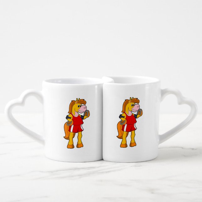 Horse as Runner Coffee Mug Set (Front Nesting)