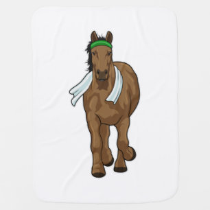 Horse as Runner with Towel Baby Blanket