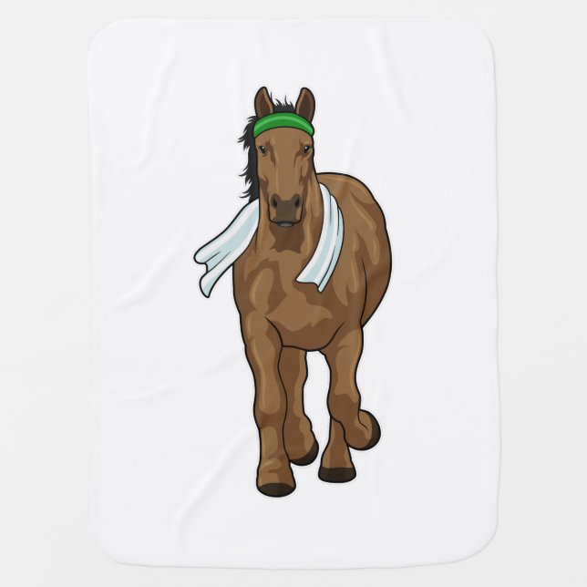 Horse as Runner with Towel Baby Blanket (Front)