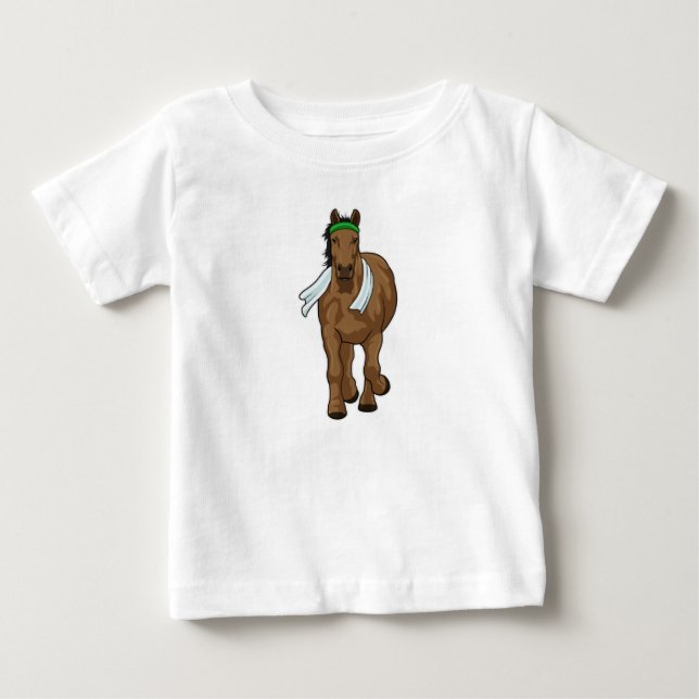Horse as Runner with Towel Baby T-Shirt (Front)