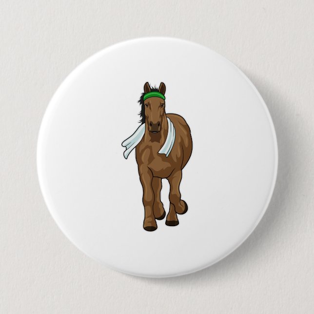 Horse as Runner with Towel Button (Front)