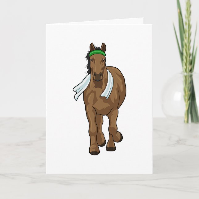 Horse as Runner with Towel Card (Front)