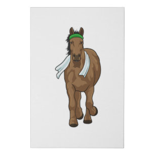 Horse as Runner with Towel Faux Canvas Print