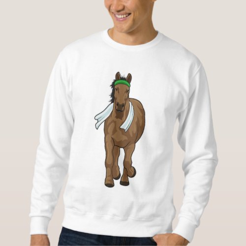 Horse as Runner with Towel Sweatshirt
