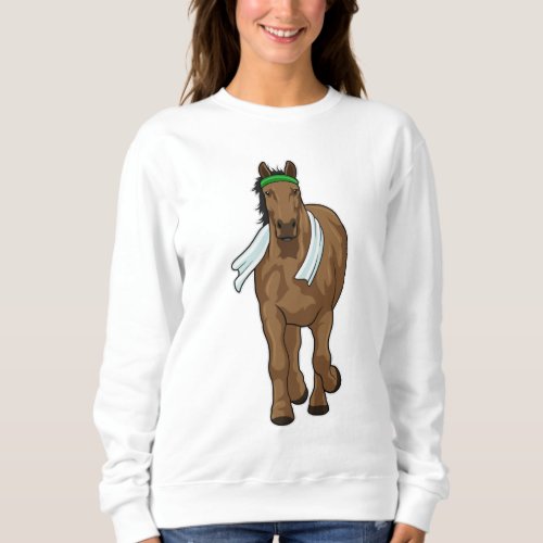 Horse as Runner with Towel Sweatshirt